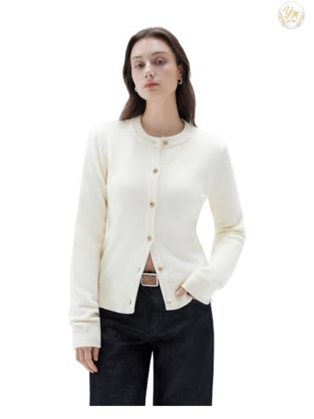 Cashmere Chunky Cardigan Sweater Button Up Knit Long Sleeve